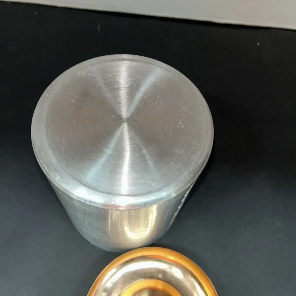 Vtg 60s Aluminum Coffee Canister Copper Lid Bakelite Knob Italy Made